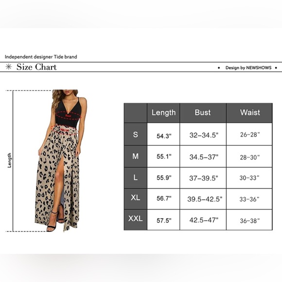 NWT - Summer V Neck Spaghetti Strap Sleeveless Casual Split Long Maxi Dress - Picture 3 of 5